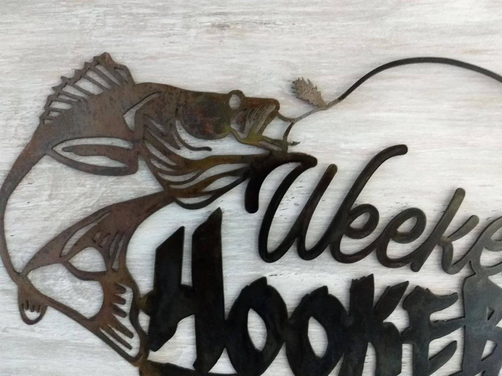 Humorous Metal Fishing Sign, Weekend Hooker Sign, Gift for Fisherman, Funny  Fishing Sign, Man Cave Decor